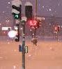 Trafikljus i snö